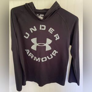 Under Armour Boys YXL Black Long Sleeve T-Shirt Hoodie